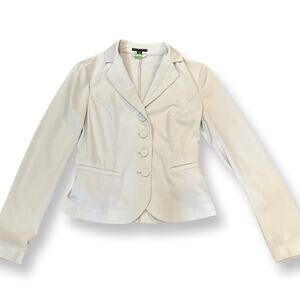 Light Gray 4 Button Blazer Stretch Soft Sisley Benetton size 42, form fitting
